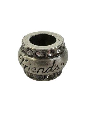 Brighton Friends Charm Bead Silver Tone with Clear Crystals